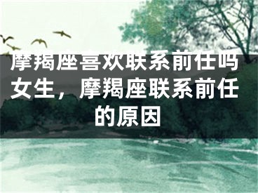 摩羯座喜欢联系前任吗女生,摩羯座联系前任的原因