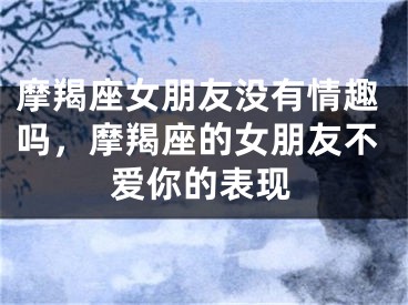 摩羯座女朋友没有情趣吗，摩羯座的女朋友不爱你的表现