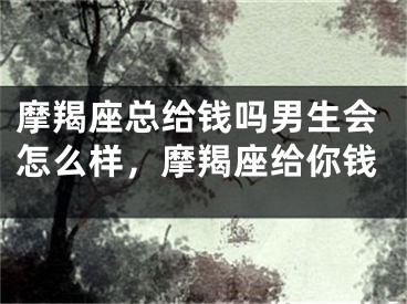 摩羯座总给钱吗男生会怎么样，摩羯座给你钱
