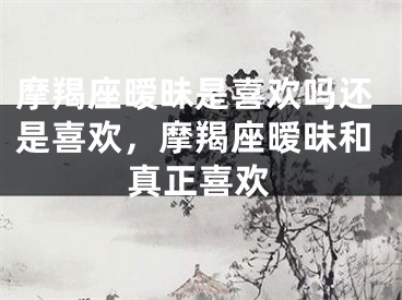 摩羯座暧昧是喜欢吗还是喜欢，摩羯座暧昧和真正喜欢