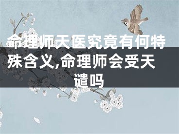命理师天医究竟有何特殊含义,命理师会受天谴吗