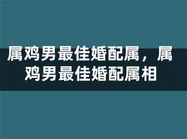 属鸡男最佳婚配属，属鸡男最佳婚配属相