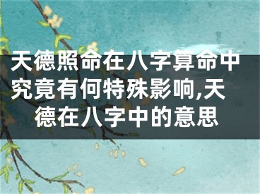 天德照命在八字算命中究竟有何特殊影响,天德在八字中的意思