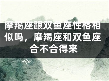 摩羯座跟双鱼座性格相似吗，摩羯座和双鱼座合不合得来