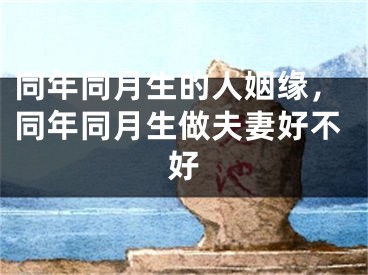同年同月生的人姻缘,同年同月生做夫妻好不好