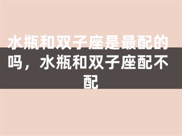 水瓶和双子座是最配的吗，水瓶和双子座配不配