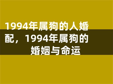 1994年属狗的人婚配,1994年属狗的婚姻与命运