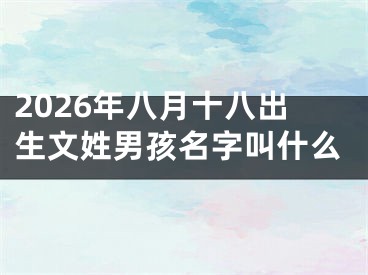 2026年八月十八出生文姓男孩名字叫什么