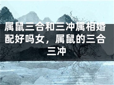 属鼠三合和三冲属相婚配好吗女，属鼠的三合三冲