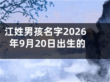 江姓男孩名字2026年9月20日出生的
