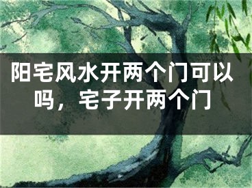 阳宅风水开两个门可以吗，宅子开两个门