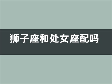 狮子座和处女座配吗