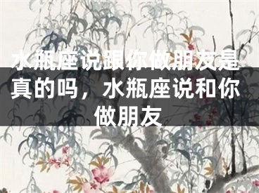水瓶座说跟你做朋友是真的吗，水瓶座说和你做朋友