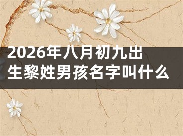 2026年八月初九出生黎姓男孩名字叫什么