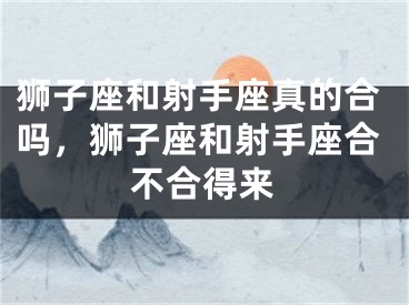 狮子座和射手座真的合吗,狮子座和射手座合不合得来