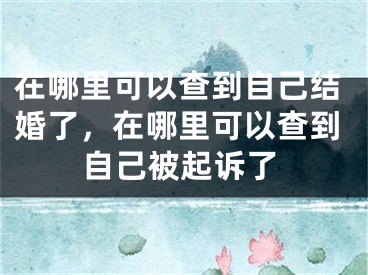 在哪里可以查到自己结婚了，在哪里可以查到自己被起诉了
