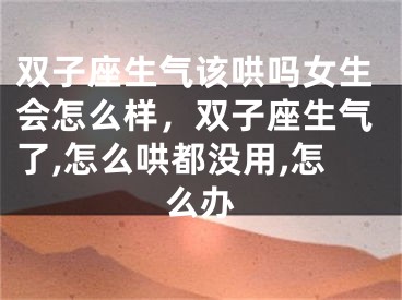 双子座生气该哄吗女生会怎么样,双子座生气了,怎么哄都没用,怎么办