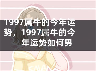 1997属牛的今年运势，1997属牛的今年运势如何男