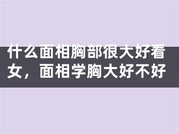 什么面相胸部很大好看女,面相学胸大好不好