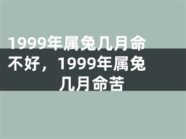 1999年属兔几月命不好，1999年属兔几月命苦