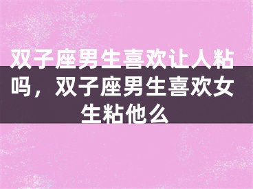 双子座男生喜欢让人粘吗,双子座男生喜欢女生粘他么