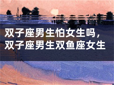 双子座男生怕女生吗，双子座男生双鱼座女生