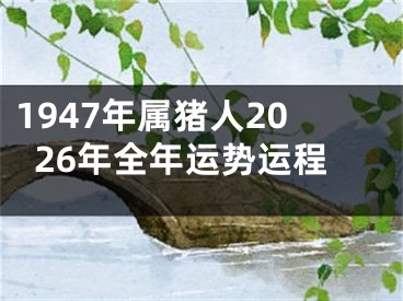 1947年属猪人2026年全年运势运程