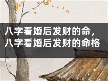 八字看婚后发财的命,八字看婚后发财的命格