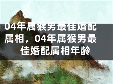 04年属猴男最佳婚配属相,04年属猴男最佳婚配属相年龄