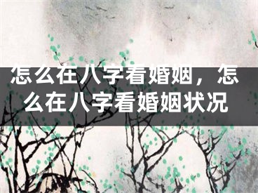 怎么在八字看婚姻,怎么在八字看婚姻状况