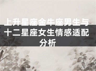 上升星座金牛座男生与十二星座女生情感适配分析