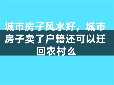 城市房子风水好,城市房子卖了户籍还可以迁回农村么