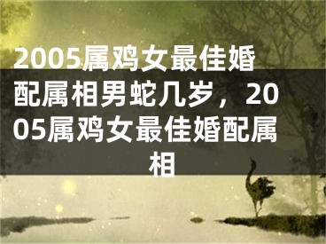 2005属鸡女最佳婚配属相男蛇几岁,2005属鸡女最佳婚配属相