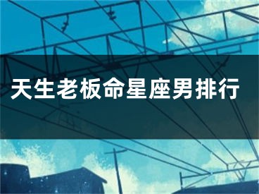 天生老板命星座男排行