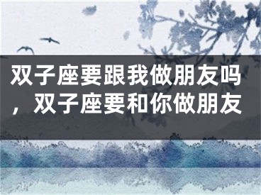 双子座要跟我做朋友吗,双子座要和你做朋友