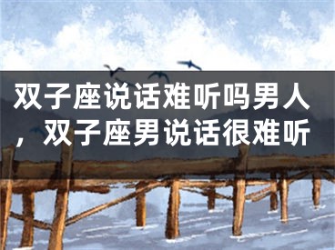 双子座说话难听吗男人，双子座男说话很难听