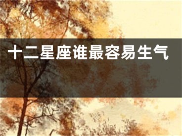 十二星座谁最容易生气