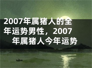 2007年属猪人的全年运势男性，2007年属猪人今年运势