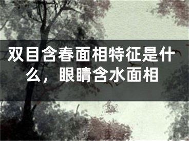 双目含春面相特征是什么,眼睛含水面相