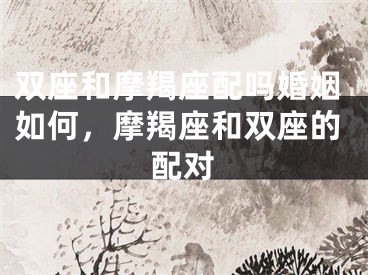 双座和摩羯座配吗婚姻如何，摩羯座和双座的配对