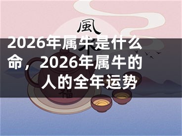 2026年属牛是什么命,2026年属牛的人的全年运势