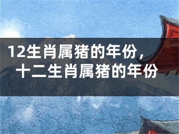 12生肖属猪的年份,十二生肖属猪的年份