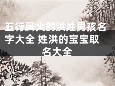 五行属火的洪姓男孩名字大全 姓洪的宝宝取名大全