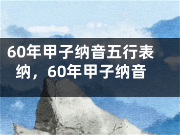 60年甲子纳音五行表纳，60年甲子纳音