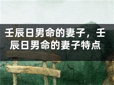壬辰日男命的妻子，壬辰日男命的妻子特点