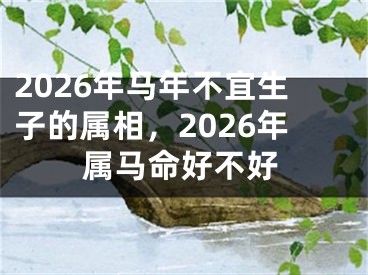 2026年马年不宜生子的属相，2026年属马命好不好