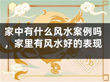 家中有什么风水案例吗，家里有风水好的表现
