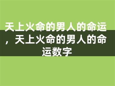 天上火命的男人的命运，天上火命的男人的命运数字