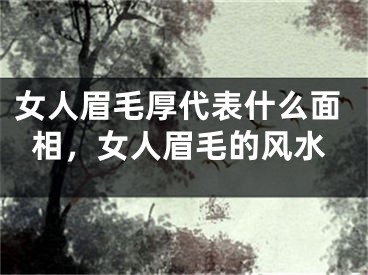 女人眉毛厚代表什么面相,女人眉毛的风水