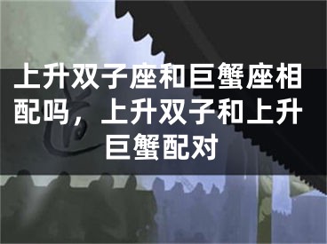 上升双子座和巨蟹座相配吗，上升双子和上升巨蟹配对